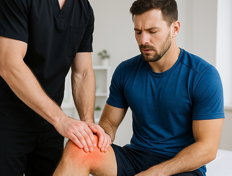 Chiropractor performing spinal adjustment on athlete